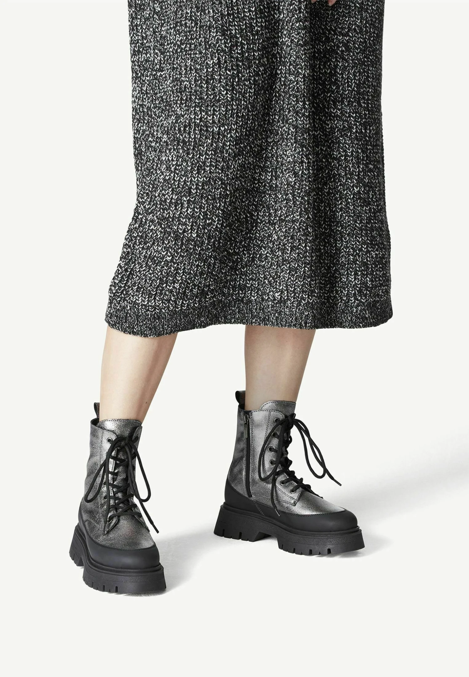 Tamaris Stiefelette - Bottines À Plateau - Silver Met Blk 3 Tamaris Stiefelette - Bottines À Plateau - Silver Met Blk