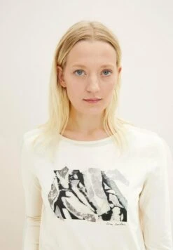 Tom Tailor Mit Motivprint  - T-Shirt À Manches Longues - Soft Buttercream -Next Soldes 29a80c06592a4bcf912f4fe20a8c76ac