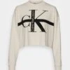 Calvin Klein Jeans Monologo Long Sleeves Tee - T-Shirt À Manches Longues - Eggshell -Next Soldes 29e2aa164267428f8a0e917d18b0731e
