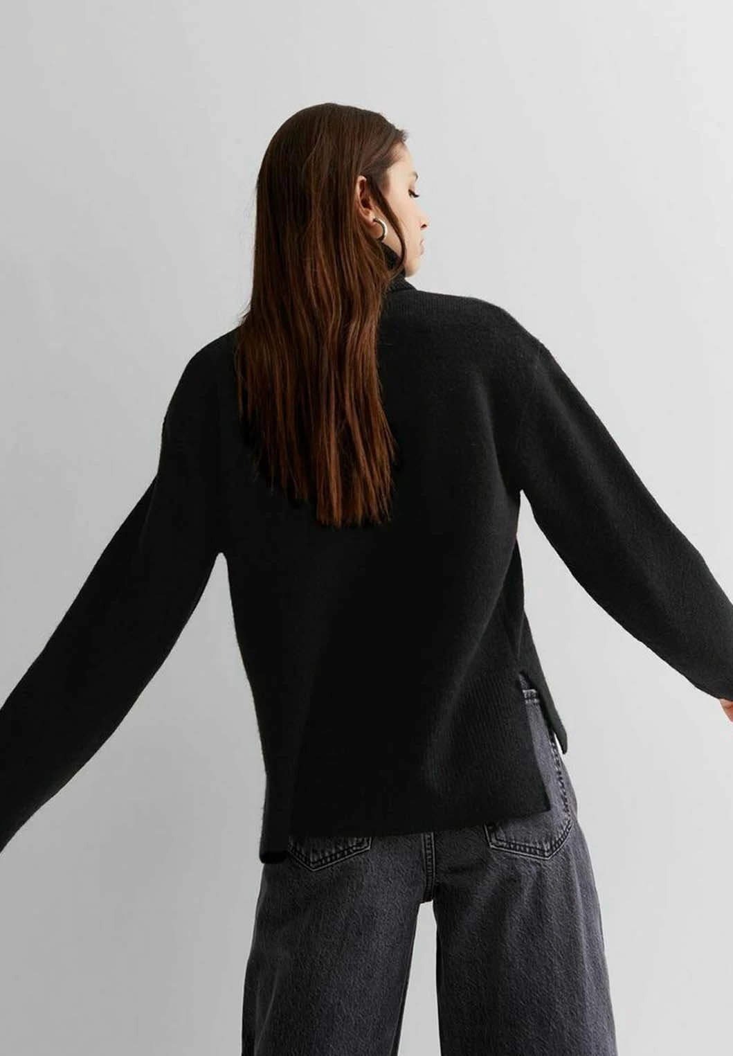 New Look Roll Neck Split Hem - Pullover - Black 5 New Look Roll Neck Split Hem - Pullover - Black – Image 3