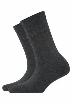 ESPRIT Basic Easy 2-Pack Uni - Chaussettes - Anthra.Mel