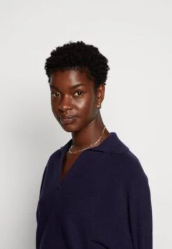 Tom Tailor Batwing With Collar - Pullover - Navy Midnight Blue -Next Soldes 2f50baf6bd764aa68f65194f324ab873