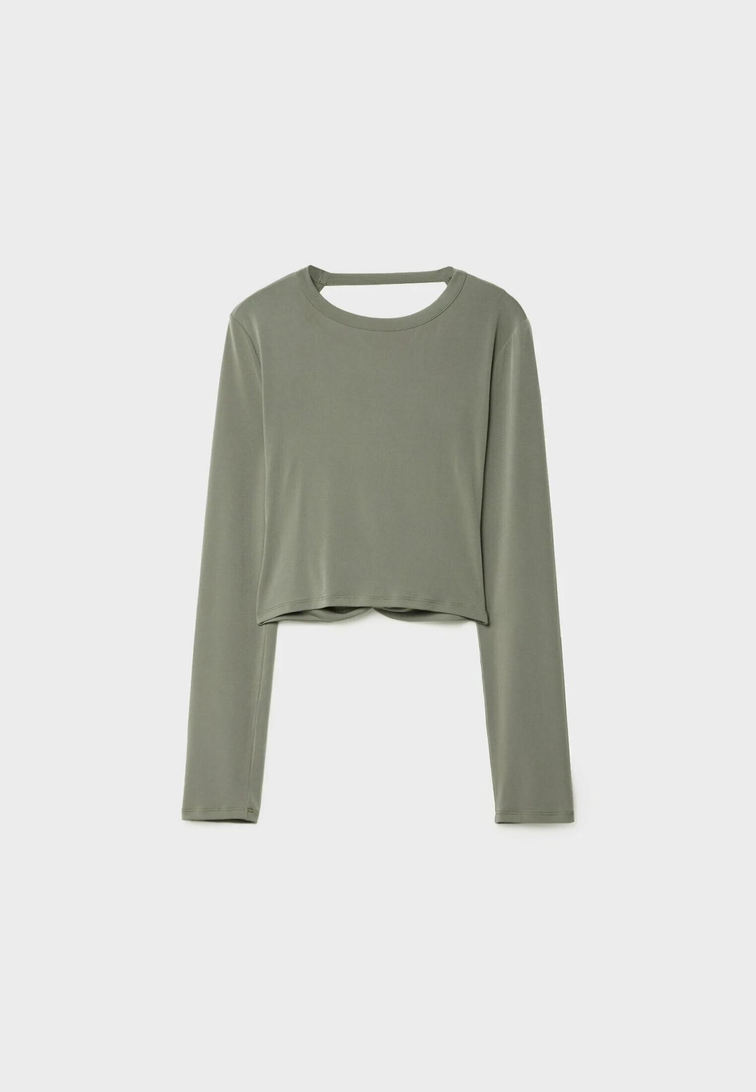 Stradivarius With A Low-Cut Back - T-Shirt À Manches Longues - Khaki 10 Stradivarius With A Low-Cut Back - T-Shirt À Manches Longues - Khaki – Image 8