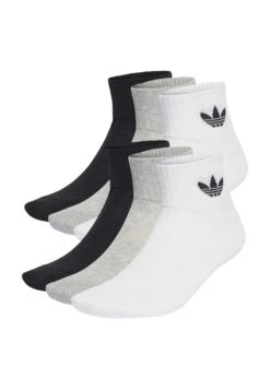Adidas Originals Mid Ankle 6 Pack - Chaussettes - White/Medium Grey Heather/Black