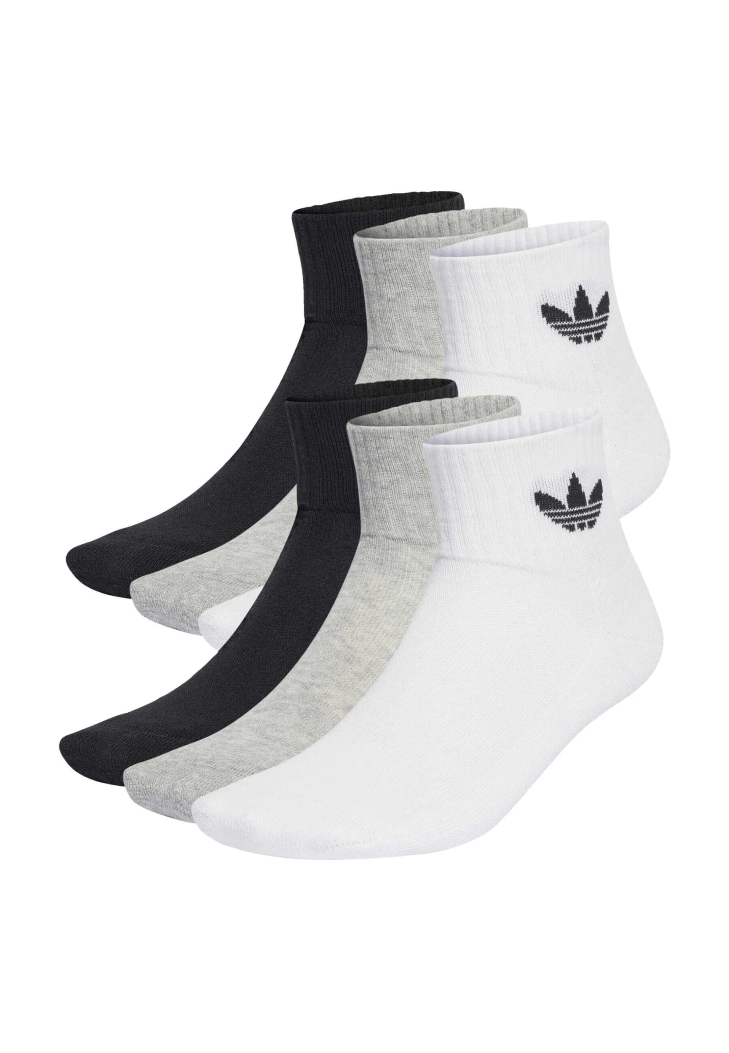 Adidas Originals Mid Ankle 6 Pack - Chaussettes - White/Medium Grey Heather/Black 3 Adidas Originals Mid Ankle 6 Pack - Chaussettes - White/Medium Grey Heather/Black
