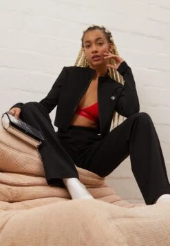 Calvin Klein Jeans Short Milano Zip-Through - T-Shirt À Manches Longues - Black