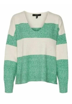 Vero Moda Vmdoffy Ls V-Neck Stripe Ga Boo - Pullover - Bright Green -Next Soldes 33206beafe09451ab730acb0c23721ce