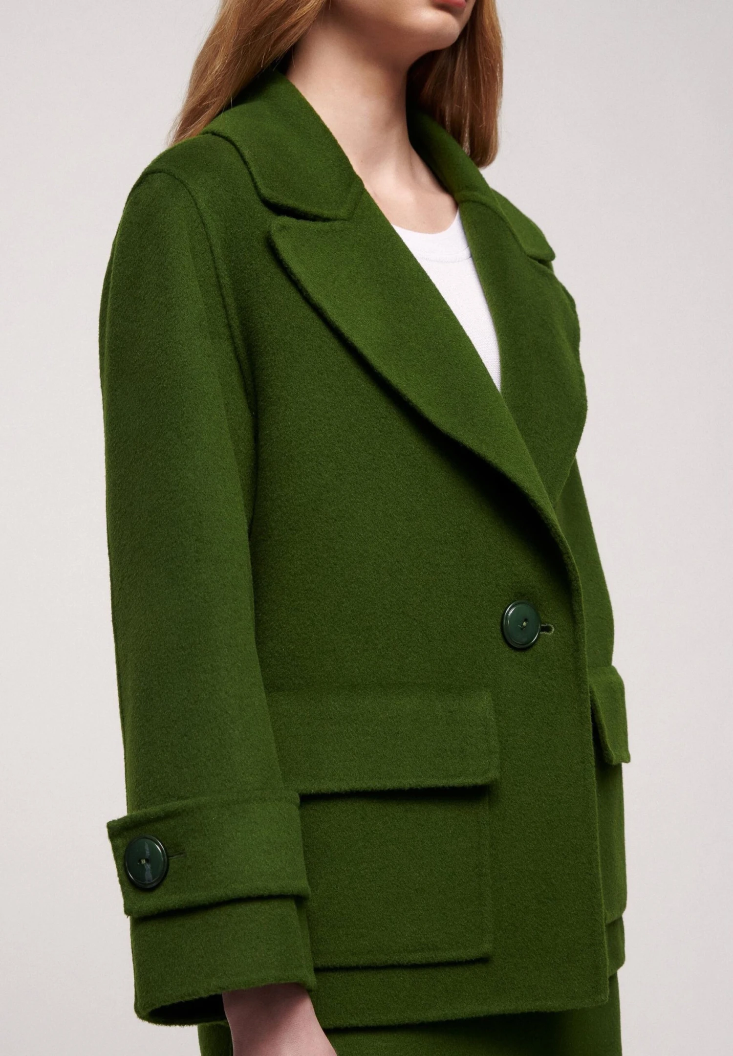 LUISA SPAGNOLI Stamane - Manteau Court - Verde Militare 5 LUISA SPAGNOLI Stamane - Manteau Court - Verde Militare – Image 3