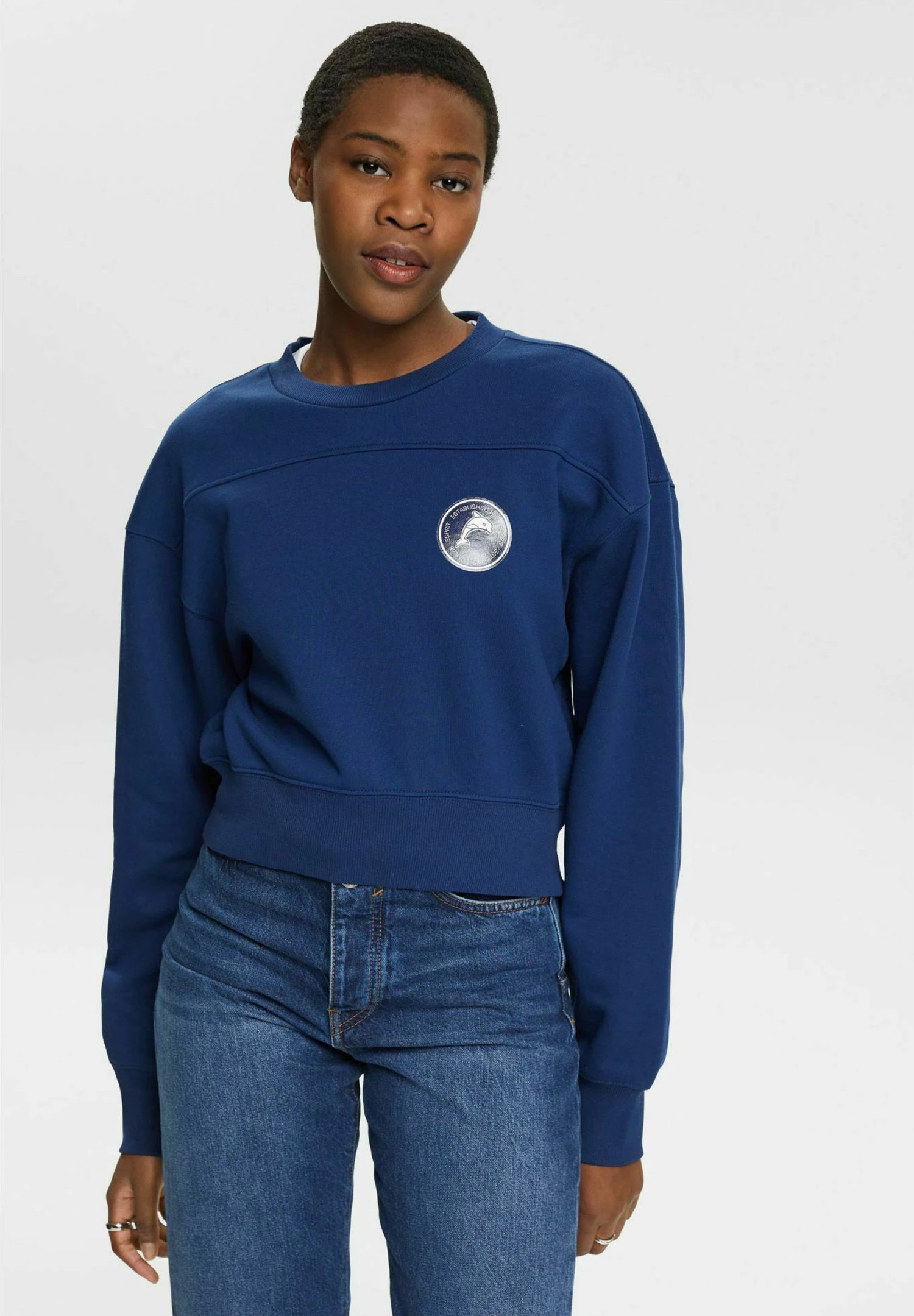 ESPRIT Cropped - Sweatshirt - Ink 3 ESPRIT Cropped - Sweatshirt - Ink