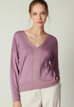 Ultralight Mit V-Ausschnitt - Pullover - Violett/Garment-Dyed Wisteria