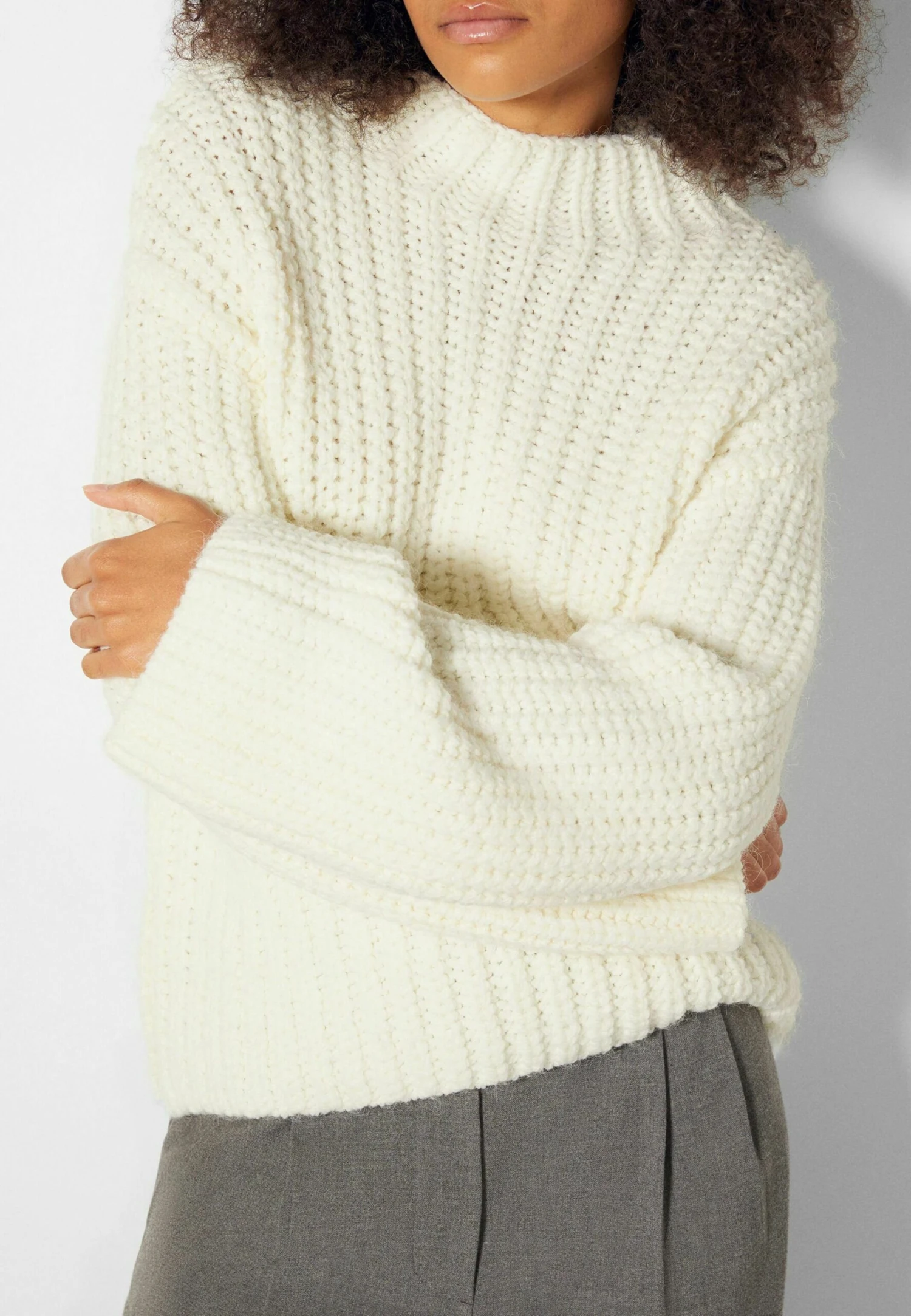 BERSHKA High Neck - Pullover - Off White 6 BERSHKA High Neck - Pullover - Off White – Image 4