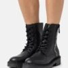 Calvin Klein Jeans Combat Laceup Boot Zip - Bottines À Lacets - Black/Reflective Silver -Next Soldes 36545d1fc2a0416ba39645142f1661cf