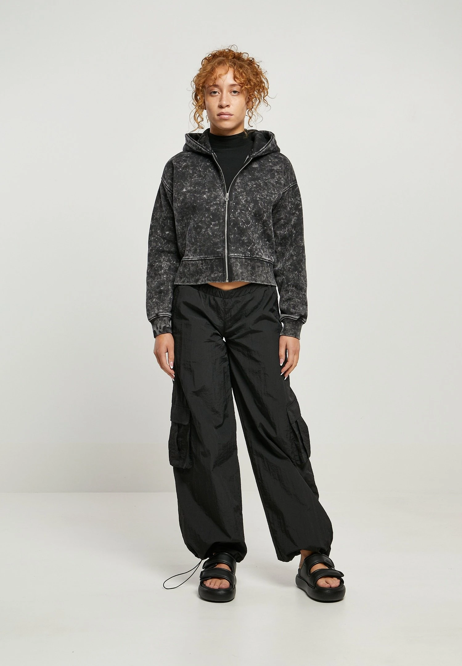 URBAN CLASSICS Towel Washed - Sweat Zippé - Black 4 URBAN CLASSICS Towel Washed - Sweat Zippé - Black – Image 2