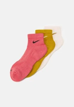 Nike Performance Everyday Plus Cush Ankle Unisex 3 Pack - Chaussettes De Sport - Adobe University Red/Bronzine/Guava Ice