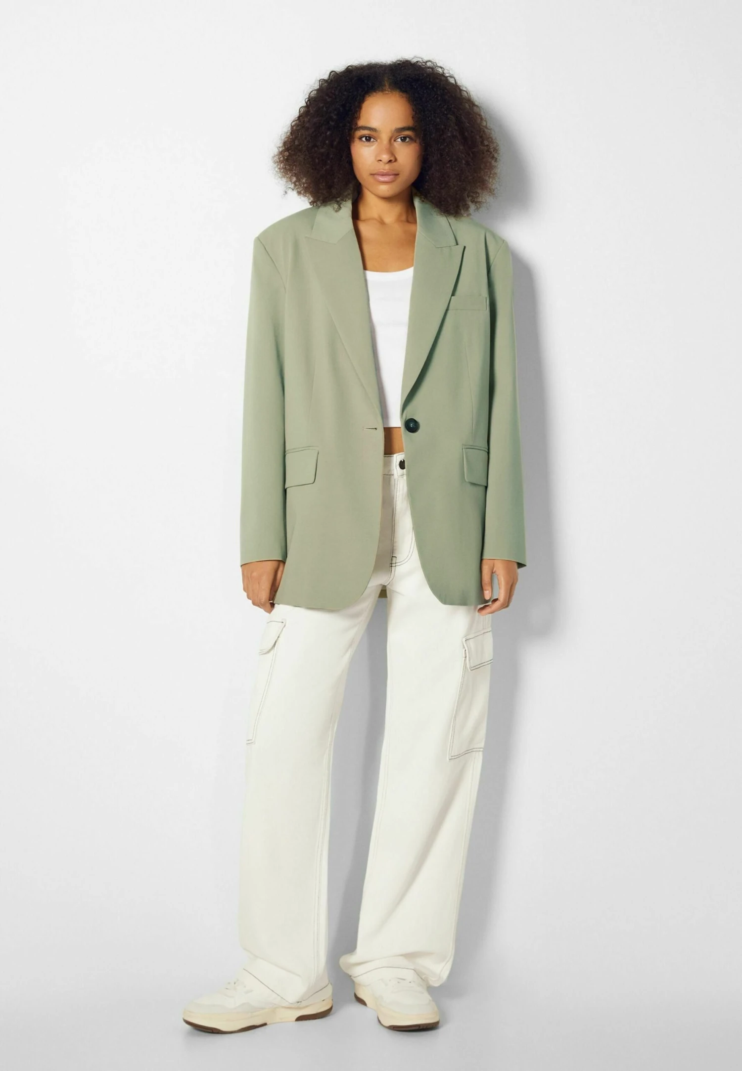 BERSHKA Masculine Cut - Manteau Court - Khaki 4 BERSHKA Masculine Cut - Manteau Court - Khaki – Image 2