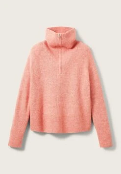 TOM TAILOR Denim Mit Troyer Kragen  - Pullover - Peach Pink Melange -Next Soldes 38afdc8bbb364a0b8a440ada4c4d873f