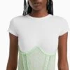 BERSHKA Underwire With Tie - Corset - Green -Next Soldes 390c3113541844f6880eed10b0d877a2