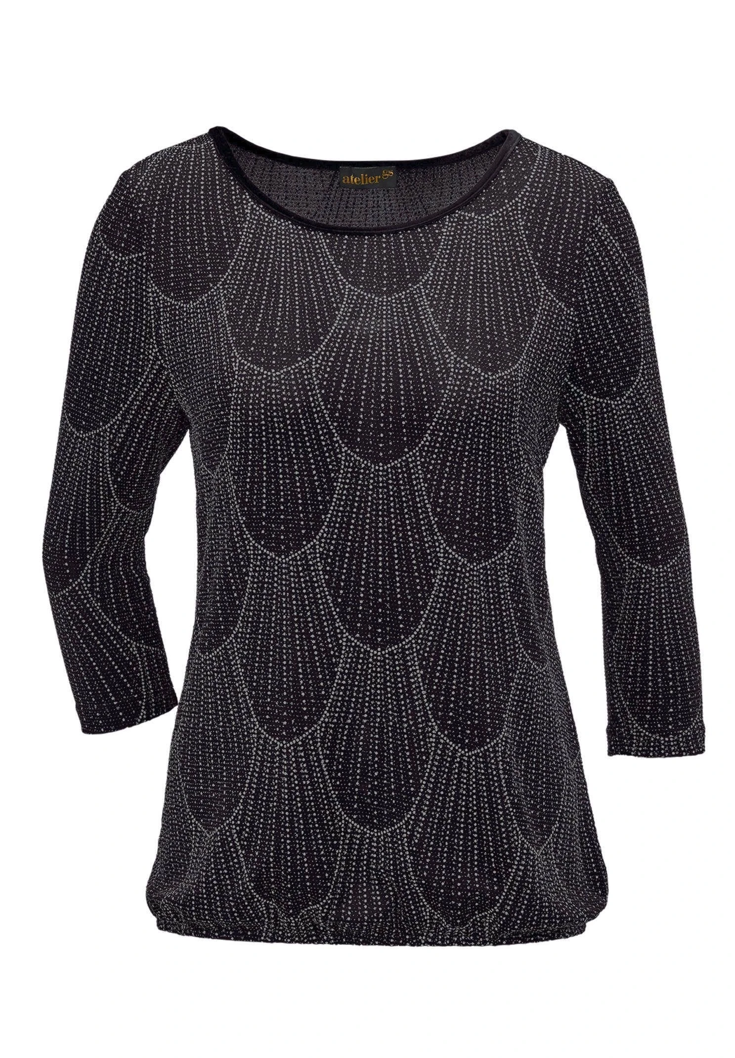 GOLDNER T-Shirt À Manches Longues - Black / Silver-Coloured / Patterned 8 GOLDNER T-Shirt À Manches Longues - Black / Silver-Coloured / Patterned – Image 6