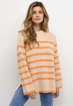Kaffe Kacilla - Pullover - Sand Dollar Mock Orange Stripe
