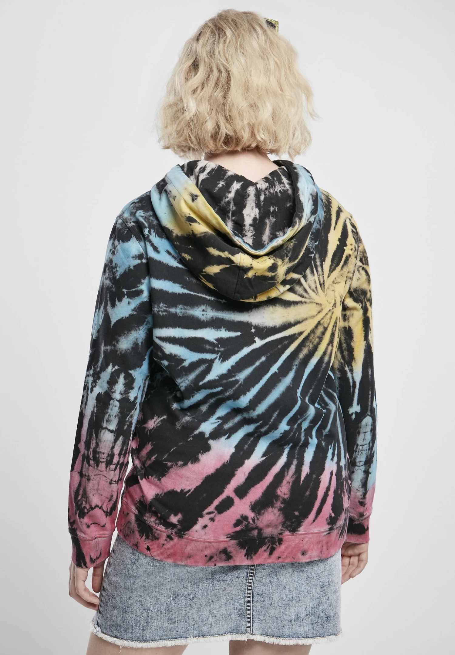 URBAN CLASSICS Ladies Tie Dye Hoody - Sweat À Capuche - Black 4 URBAN CLASSICS Ladies Tie Dye Hoody - Sweat À Capuche - Black – Image 2