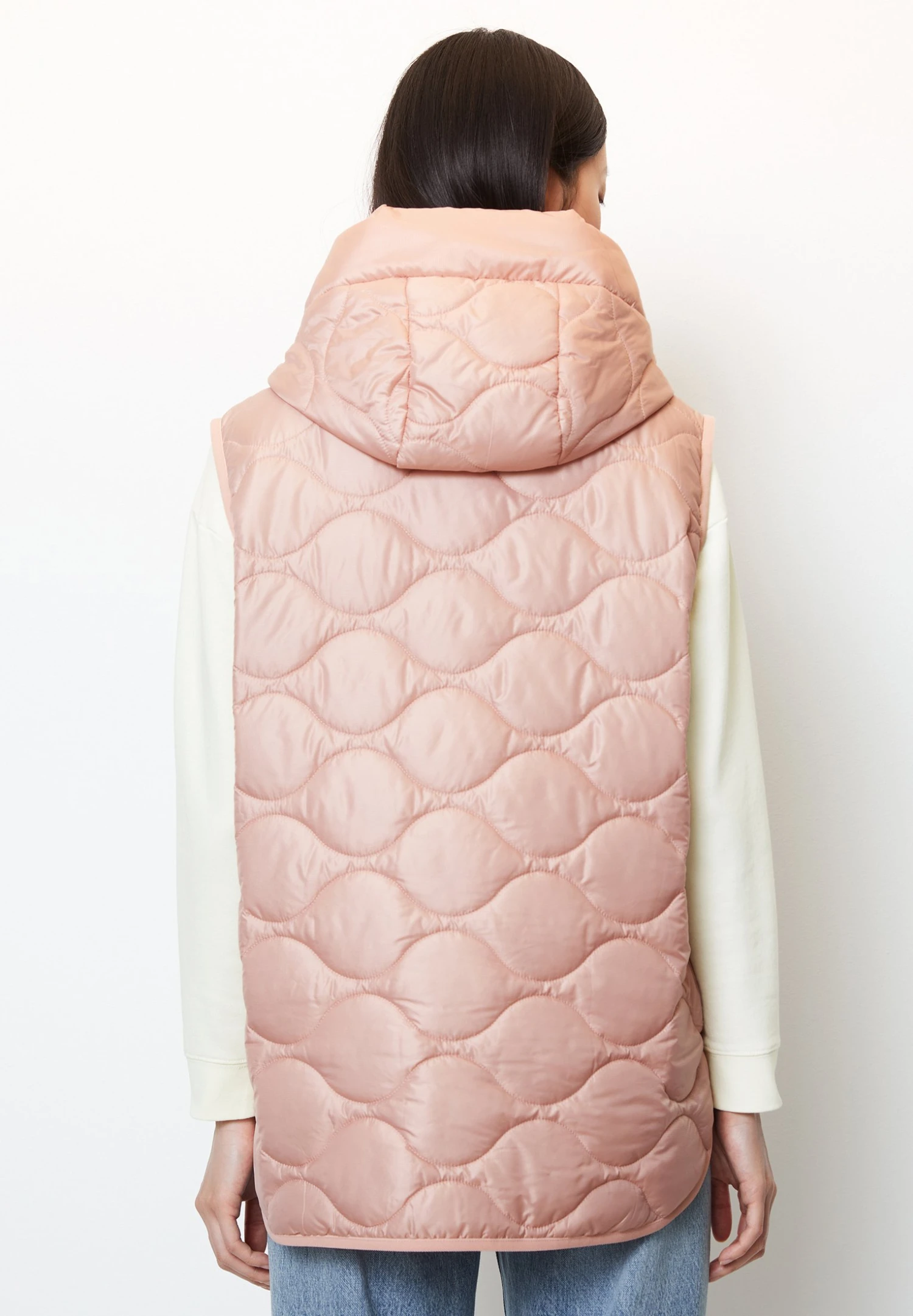 Marc O'Polo Onion Quilting Padded Side Slits Fixed Hood Patch - Veste Sans Manches - Rose Powder 5 Marc O'Polo Onion Quilting Padded Side Slits Fixed Hood Patch - Veste Sans Manches - Rose Powder – Image 3