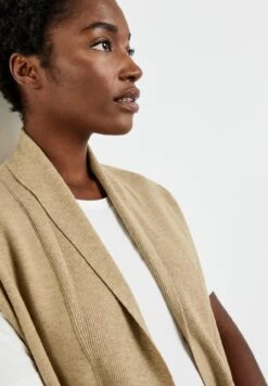 Gerry Weber Offener Mit Schalkragen Und We - Gilet - Sand Melange -Next Soldes 3c93d57982b04724a44ff6b76f487347