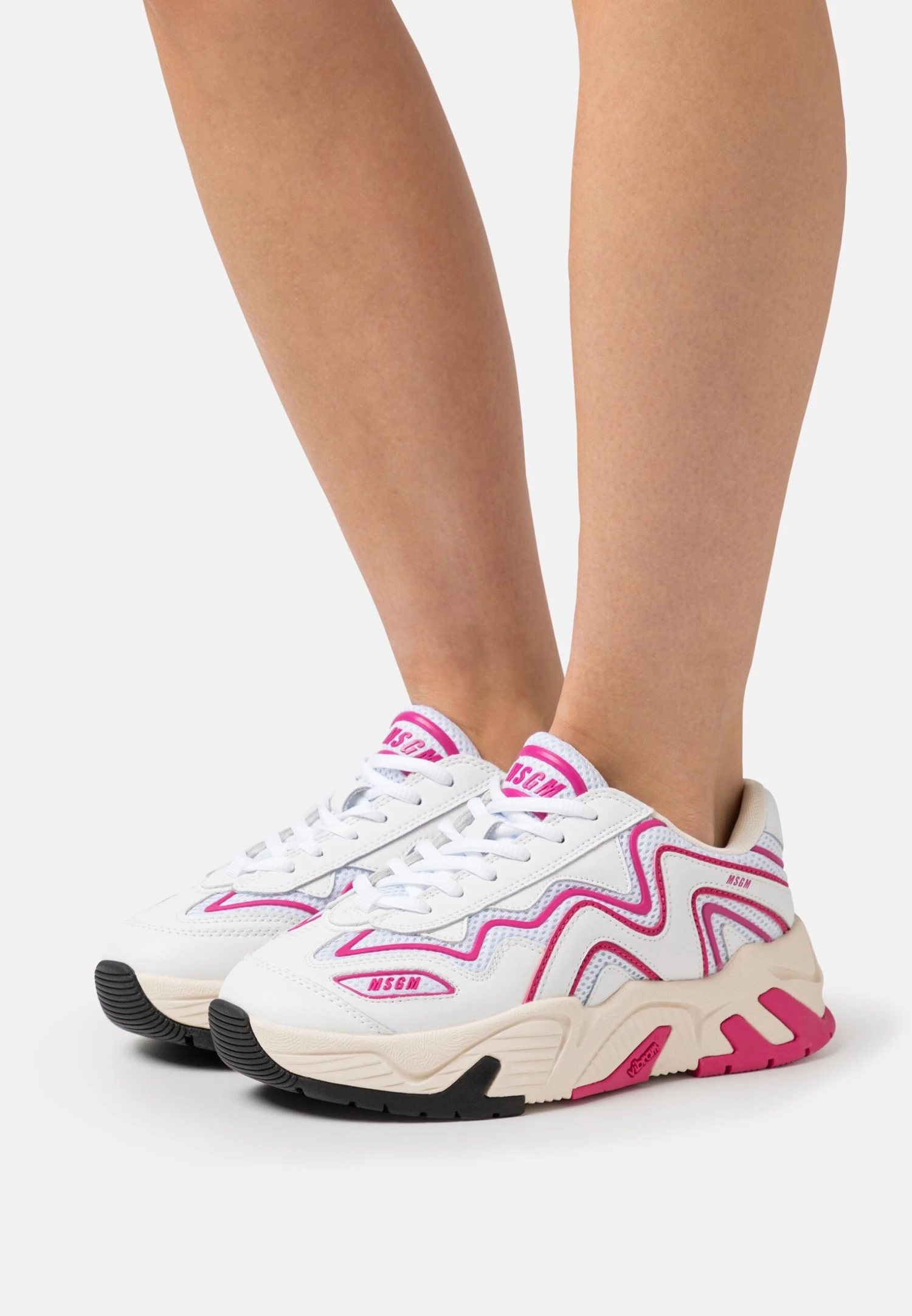 MSGM Baskets Basses - White/Fuchsia 3 MSGM Baskets Basses - White/Fuchsia