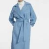 Stradivarius Langer Fliessender - Trench - Light Blue