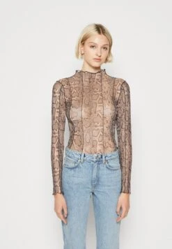 Noisy May Nmemmy Stitch Detail - T-Shirt À Manches Longues - Beige