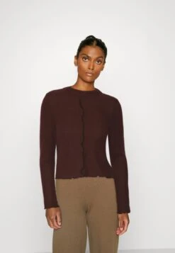 TOM TAILOR Denim Cozy Seam Details - T-Shirt À Manches Longues - Bitter Chocolate