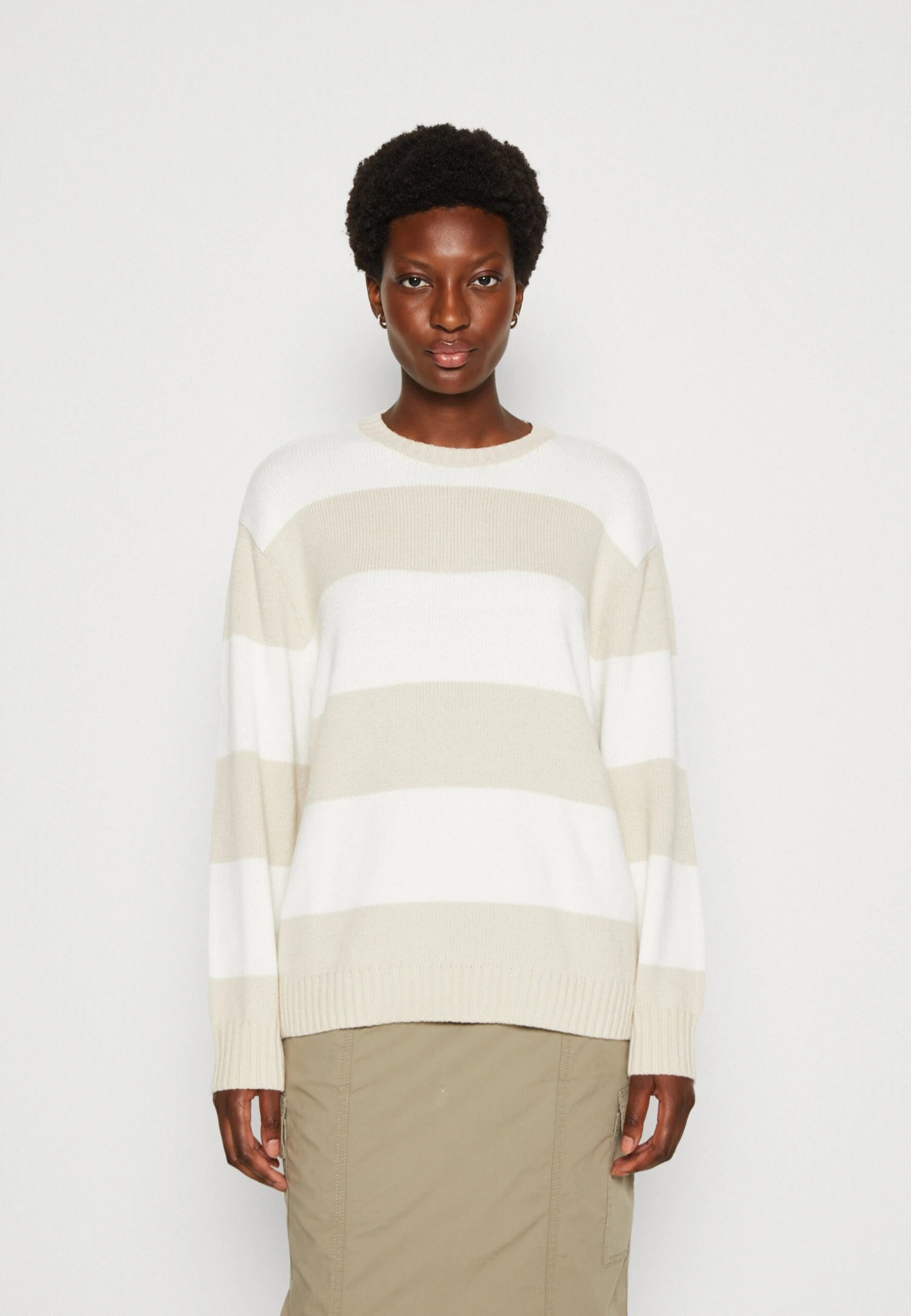 Hollister Co. Crew Sweater Stripes - Pullover - Oatmeal 3 Hollister Co. Crew Sweater Stripes - Pullover - Oatmeal