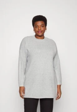 Vero Moda Curve Vmdoffy Oneck Long - Pullover - Light Grey Melange