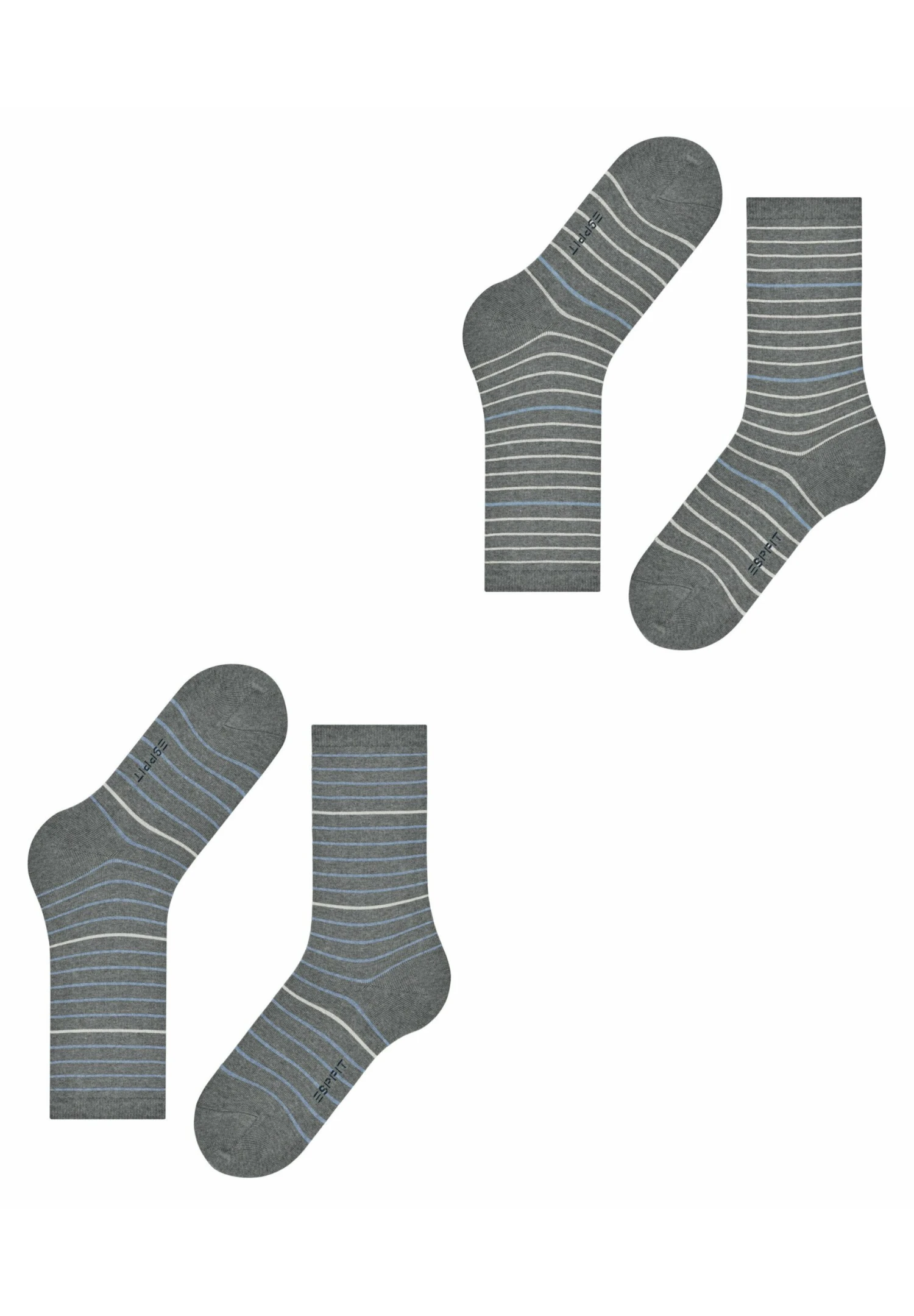 ESPRIT Fine Stripe 2-Pack - Chaussettes - Light Greymel 6 ESPRIT Fine Stripe 2-Pack - Chaussettes - Light Greymel – Image 4
