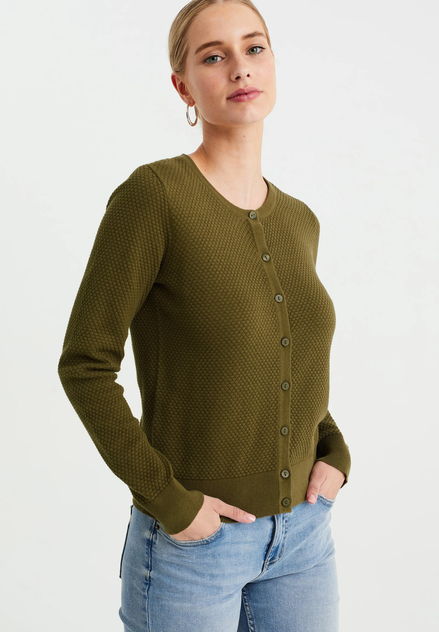 WE FASHION Met Structuur - Gilet - Green 3 WE FASHION Met Structuur - Gilet - Green