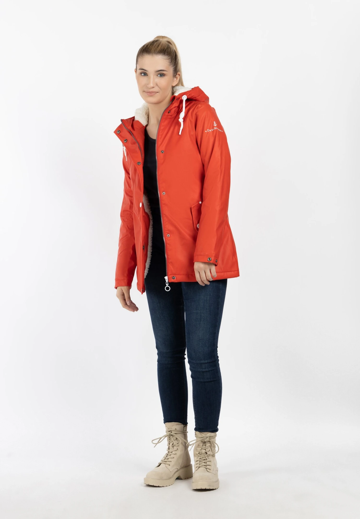 Dreimaster Regenjacke Mit Webpelzfutter In Teddyoptik Drymaster - Blouson - Rot 4 Dreimaster Regenjacke Mit Webpelzfutter In Teddyoptik Drymaster - Blouson - Rot – Image 2