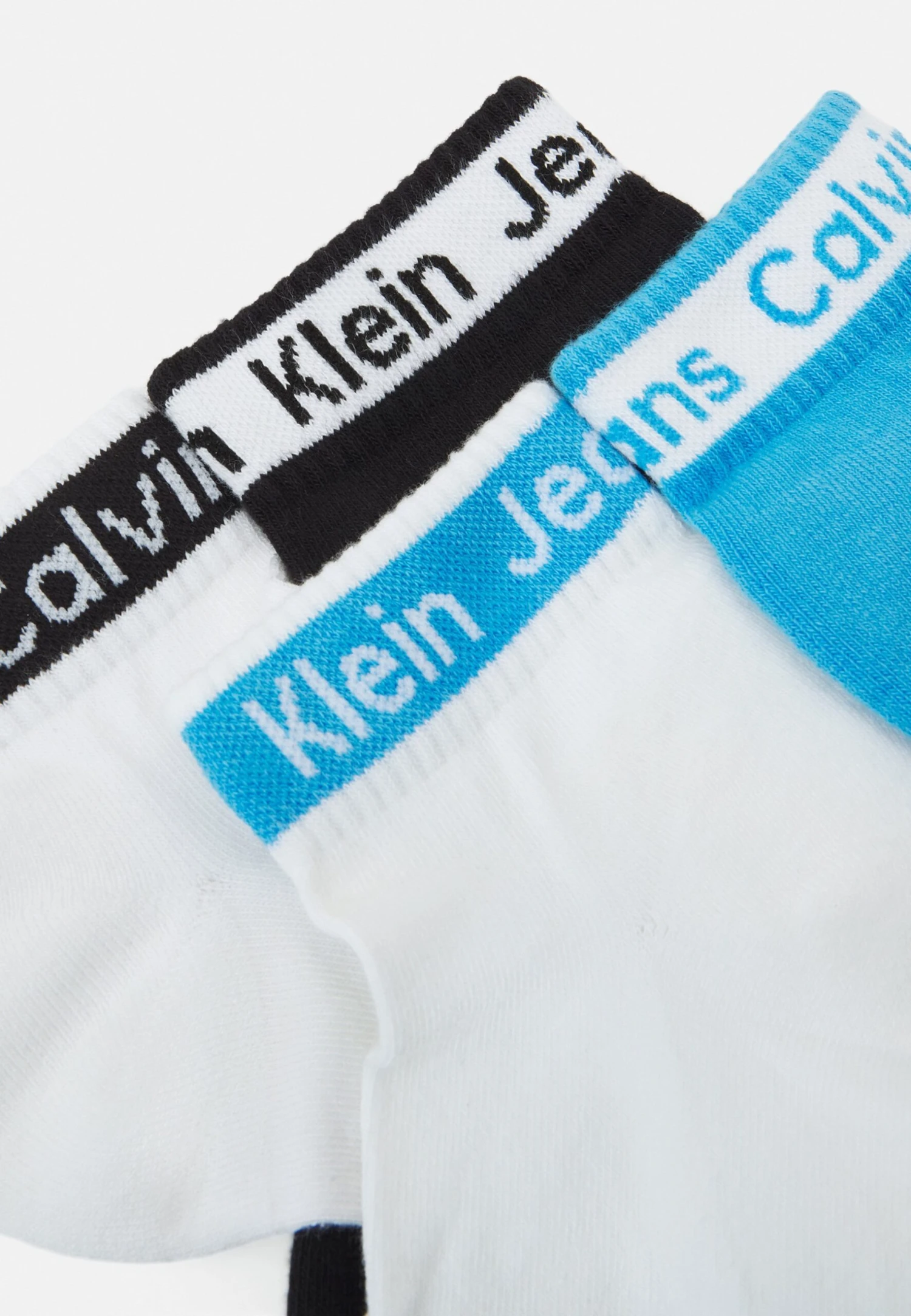 CALVIN KLEIN UNDERWEAR Quarter Logo Unisex 4 Pack - Chaussettes - White/Blue Crush/White/Black 5 CALVIN KLEIN UNDERWEAR Quarter Logo Unisex 4 Pack - Chaussettes - White/Blue Crush/White/Black – Image 3