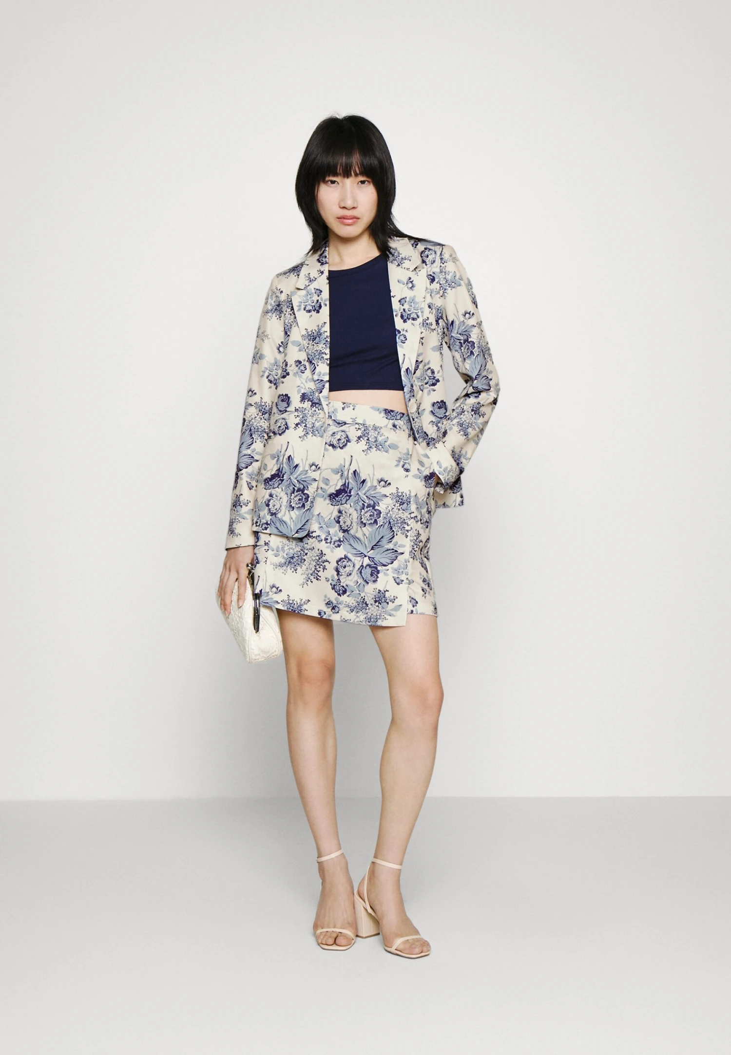 Vila Viporcelina - Blazer - Birch/Blue 4 Vila Viporcelina - Blazer - Birch/Blue – Image 2