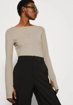 Calvin Klein Smooth Slash Top - T-Shirt À Manches Longues - Cinder -Next Soldes 4d40ff90db1645d1b1622864c5404eac