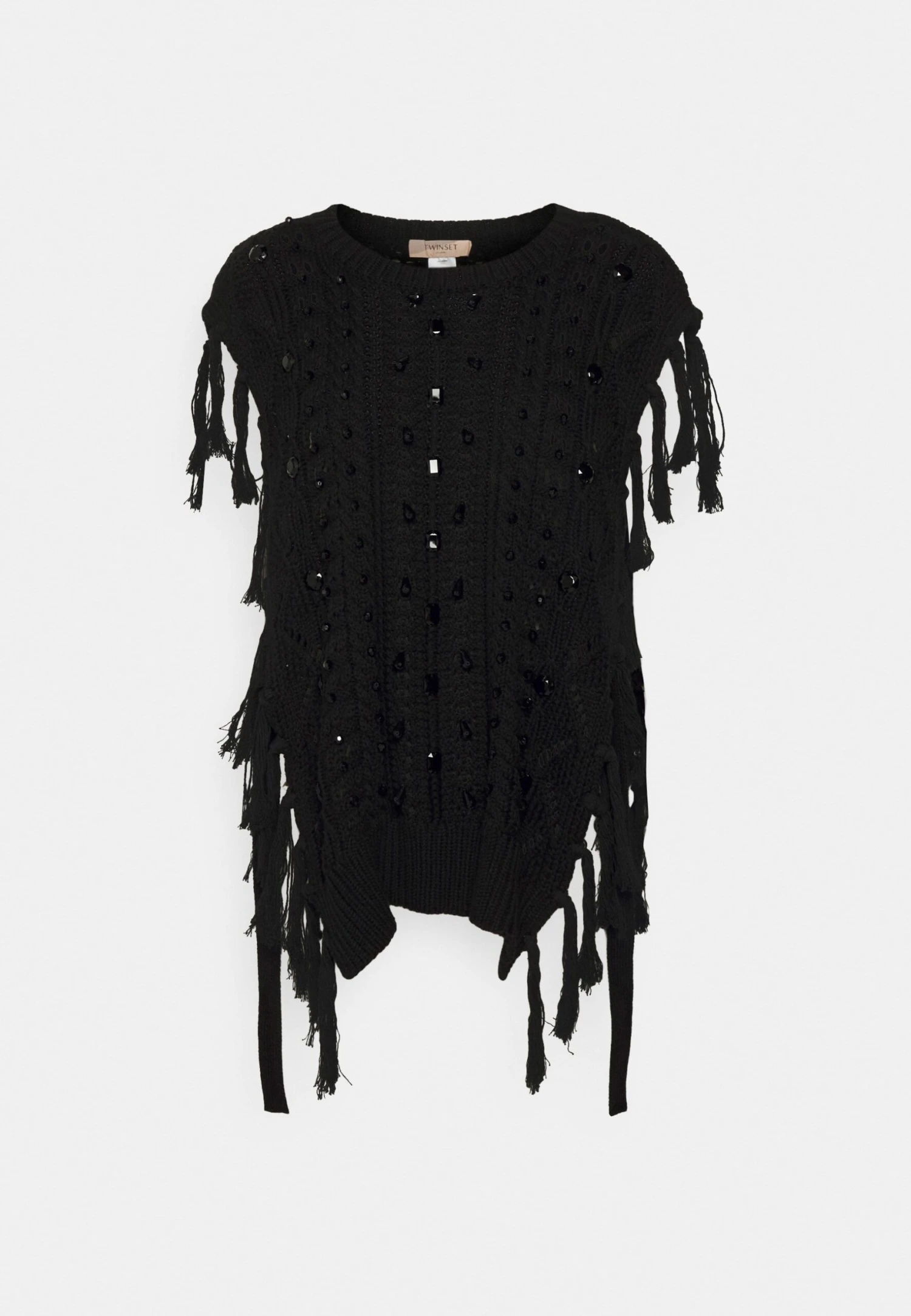 TWINSET Knitted Poncho - Pullover - Nero 7 TWINSET Knitted Poncho - Pullover - Nero – Image 5