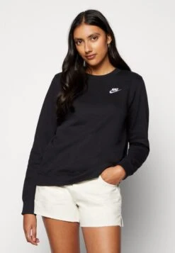 Nike Sportswear Club Crew - Sweatshirt - Black/White -Next Soldes 4ef7715f1dbc4cea944b4559a7acdebf