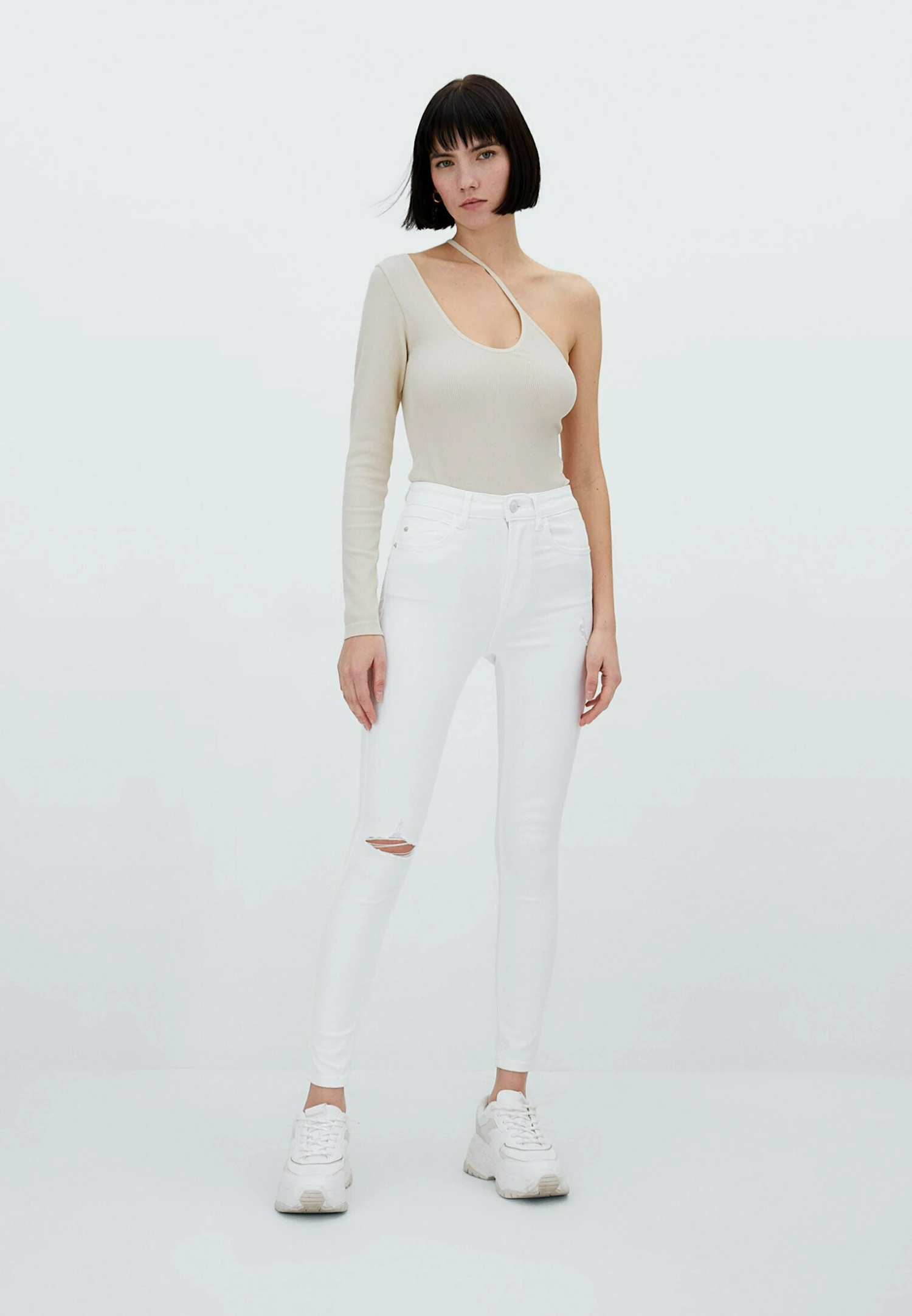 Stradivarius Regular Waist - Jeans Skinny - White 4 Stradivarius Regular Waist - Jeans Skinny - White – Image 2
