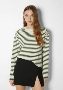 BERSHKA Boxy Fit - T-Shirt À Manches Longues - Green