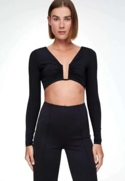 Oysho U-Neck - T-Shirt À Manches Longues - Black