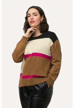 Ulla Popken Colorblocking Rundhals - Pullover - Camel -Next Soldes 52910d4f392c4457a263b0c42b730245