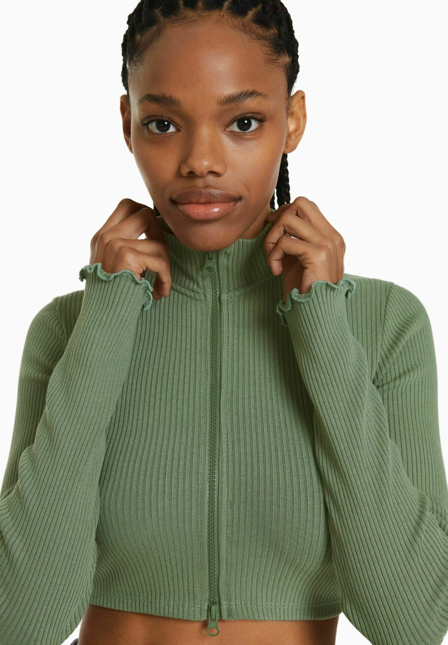 BERSHKA Gilet - Khaki 6 BERSHKA Gilet - Khaki – Image 4