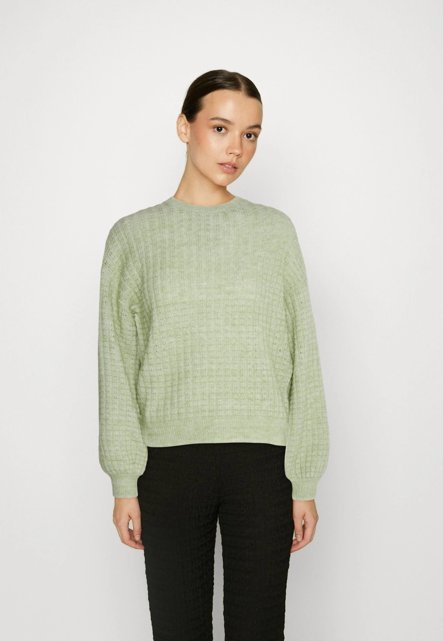 Vero Moda Vmelisa Ls O-Neck Ga Ep - Pullover - Reseda Melange 3 Vero Moda Vmelisa Ls O-Neck Ga Ep - Pullover - Reseda Melange