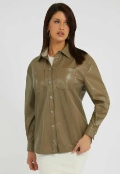 Guess Veste En Similicuir - Braun