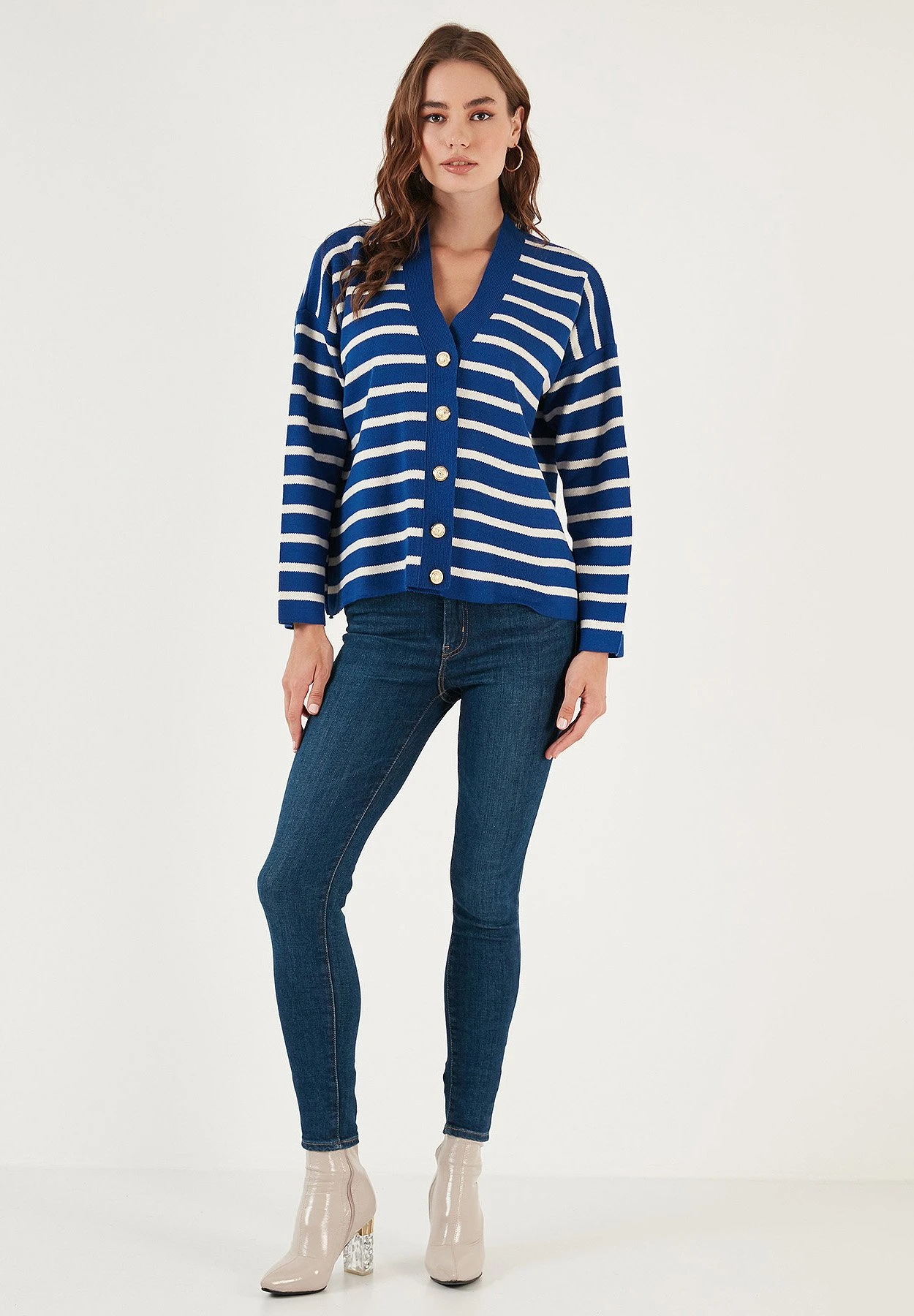 LELA Gilet - Royal Blue/Cream 4 LELA Gilet - Royal Blue/Cream – Image 2