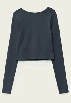 Stradivarius Seamless With Low-Cut Back - T-Shirt À Manches Longues - Dark Grey -Next Soldes 5651913c8a394b02aa1a20a1990ae71b