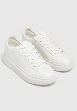 PULL & BEAR Casual Platform - Baskets Basses - White -Next Soldes 56cfde928d5f4c19a264dabc66b926be